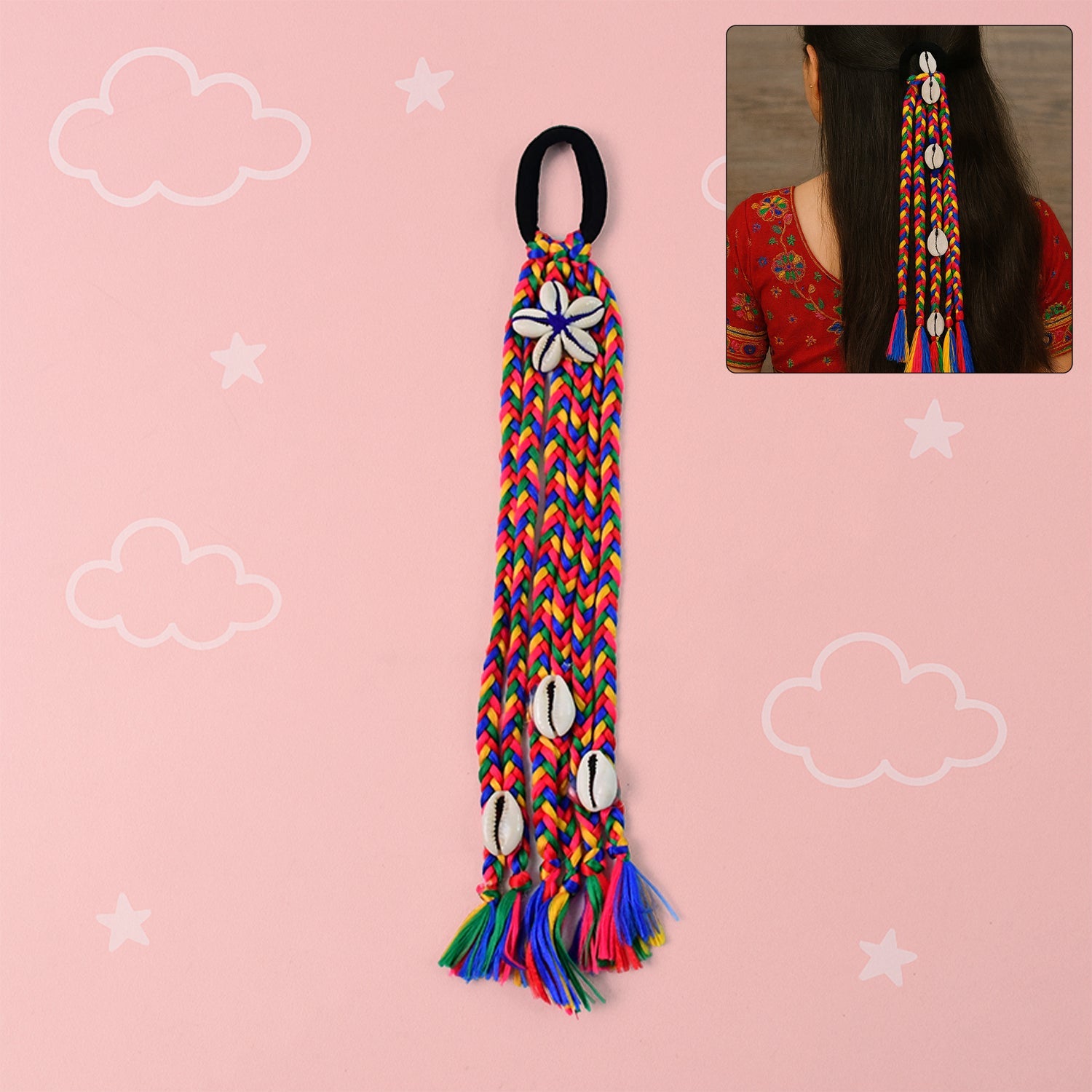 Traditional Multicolor Braided Hair Accessory Traditional Multicolor Braided Hair Accessory